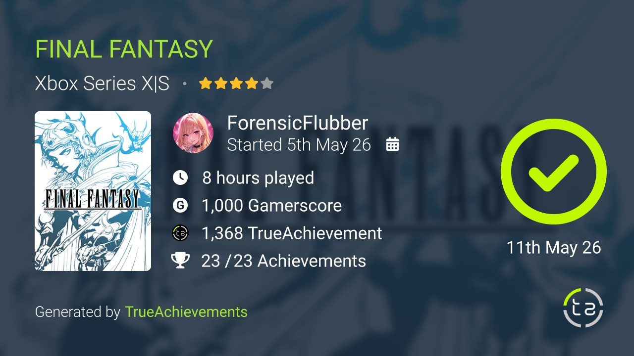 FINAL FANTASY achievement summary